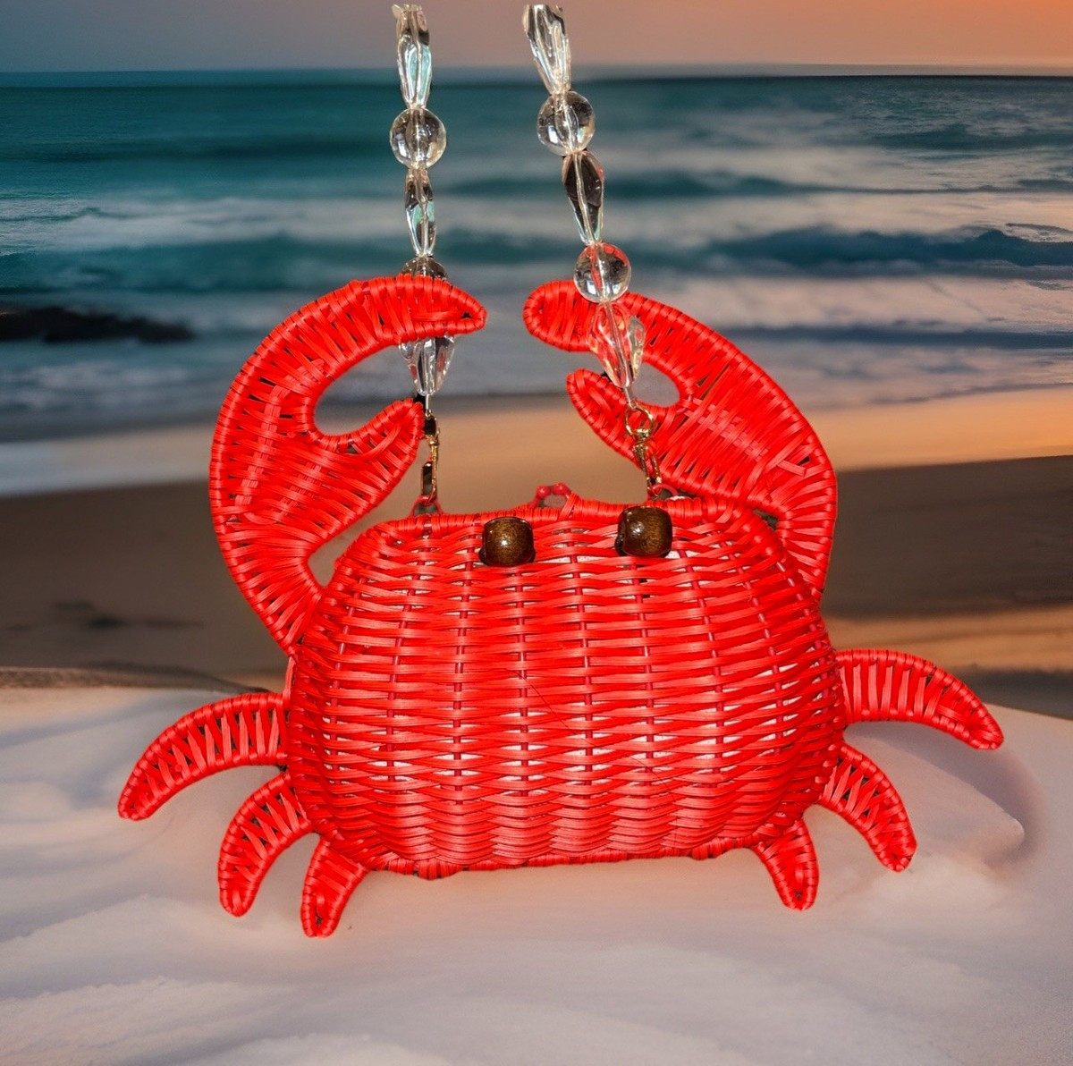 Tommy Bahama Red Wicker Basket Crab Crossbody Purse | eBay | eBay US