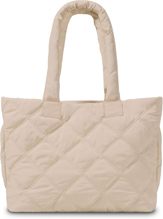soewten Puffer Tote Bag for Women, Quilted Bag with Zipper, Small Tote HandBags for Work, Travel | Amazon (US)