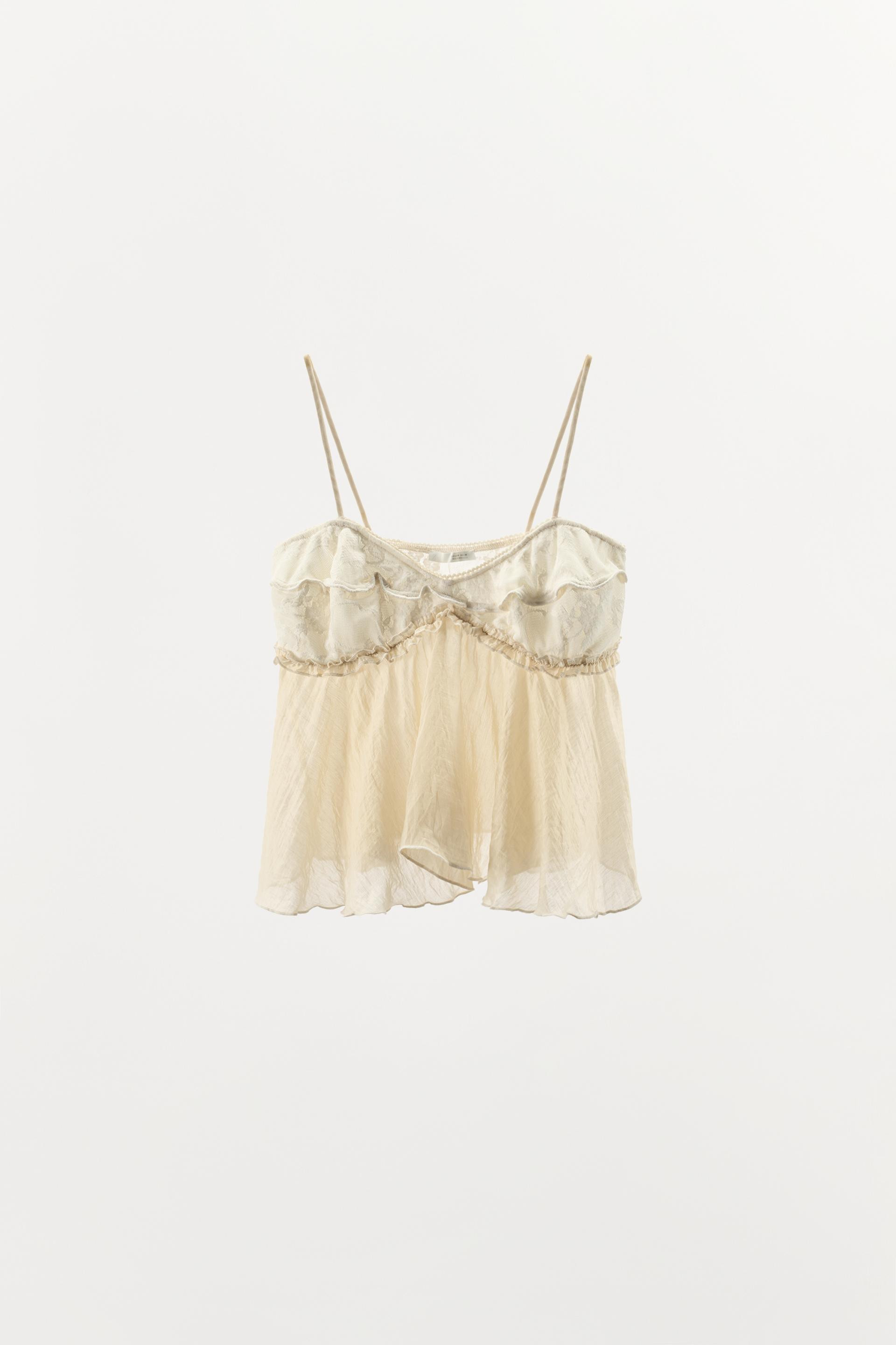 OBERTEIL IN LINGERIE-OPTIK MIT SPITZEN-MIX | Zara US