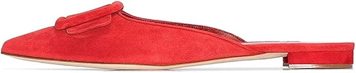 Fericzot Mules for Women,Slingback Buckle Pumps Pointed Toe Slippers Kitten Heels Shoes Slides Ba... | Amazon (US)