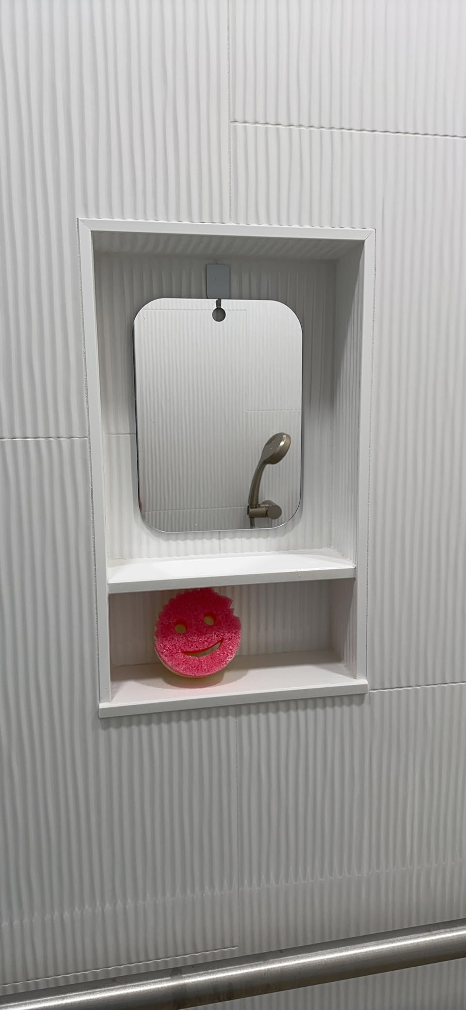 Shatterproof Shower Mirror Fogless for Shaving(2 Pack,Larger 10.7x8 inch)43% Than Original,Unbreakable Deluxe Plexiglass Makeup Mirror,Largest Bathroom Wall Hanging,Portable Handheld Camping,Silver | Amazon (US)