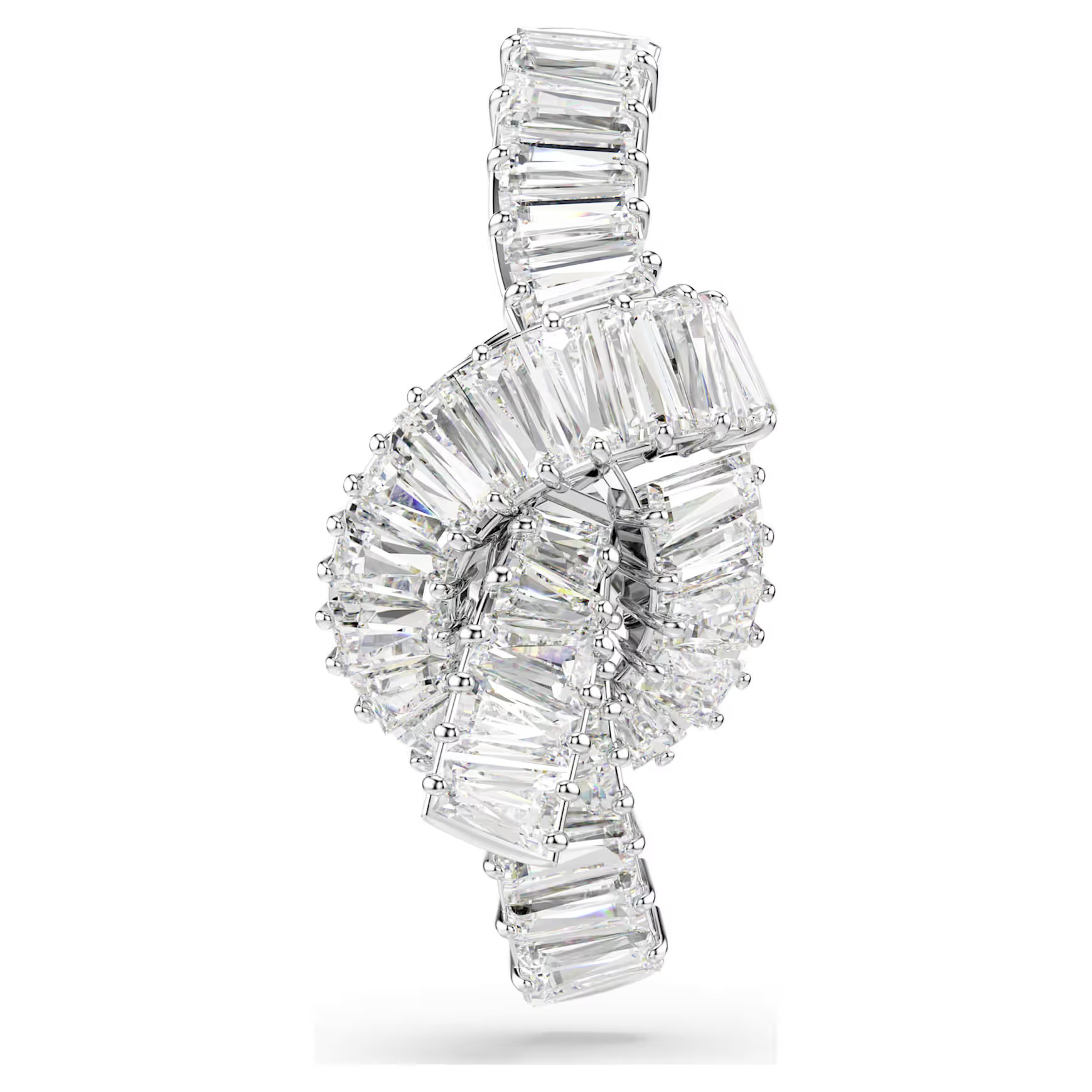Matrix tack pin, Baguette cut, Knot, White, Rhodium plated by SWAROVSKI | SWAROVSKI