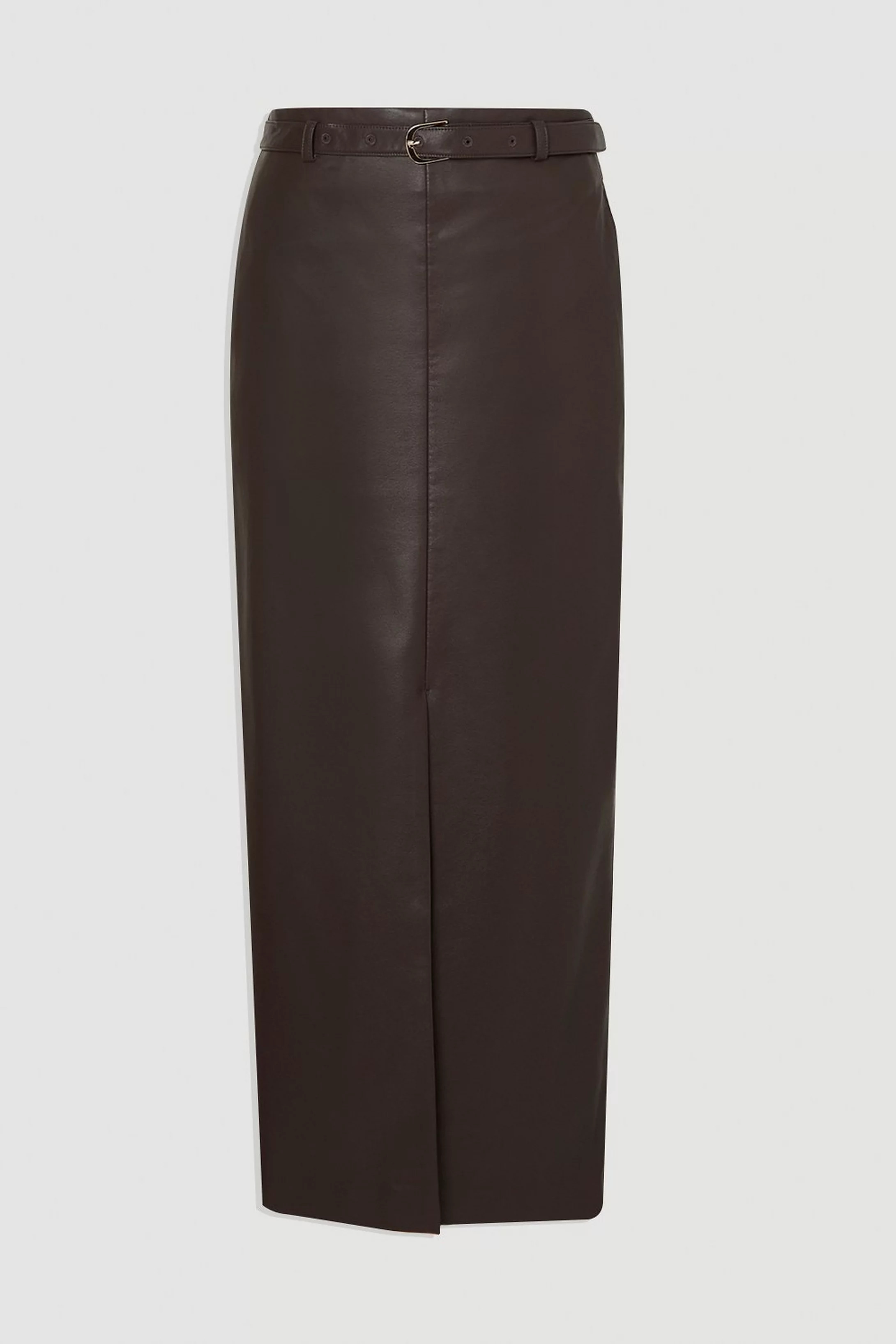 Faux Leather Tailored Midi Pencil Skirt | Karen Millen US