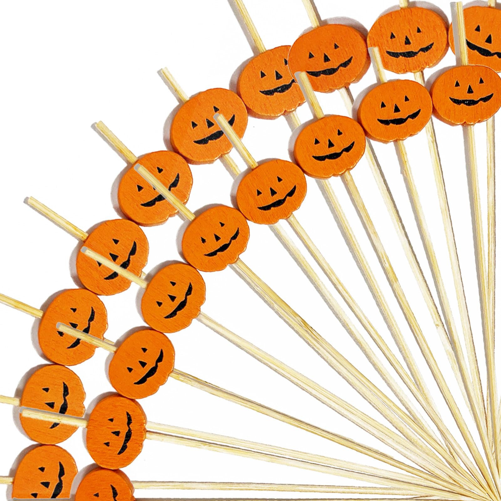 Halloween Pumpkin Cocktail Picks, Halloween Toothpicks for Appetizers, 4.7 Inch 100 Pcs Long Deco... | Amazon (US)