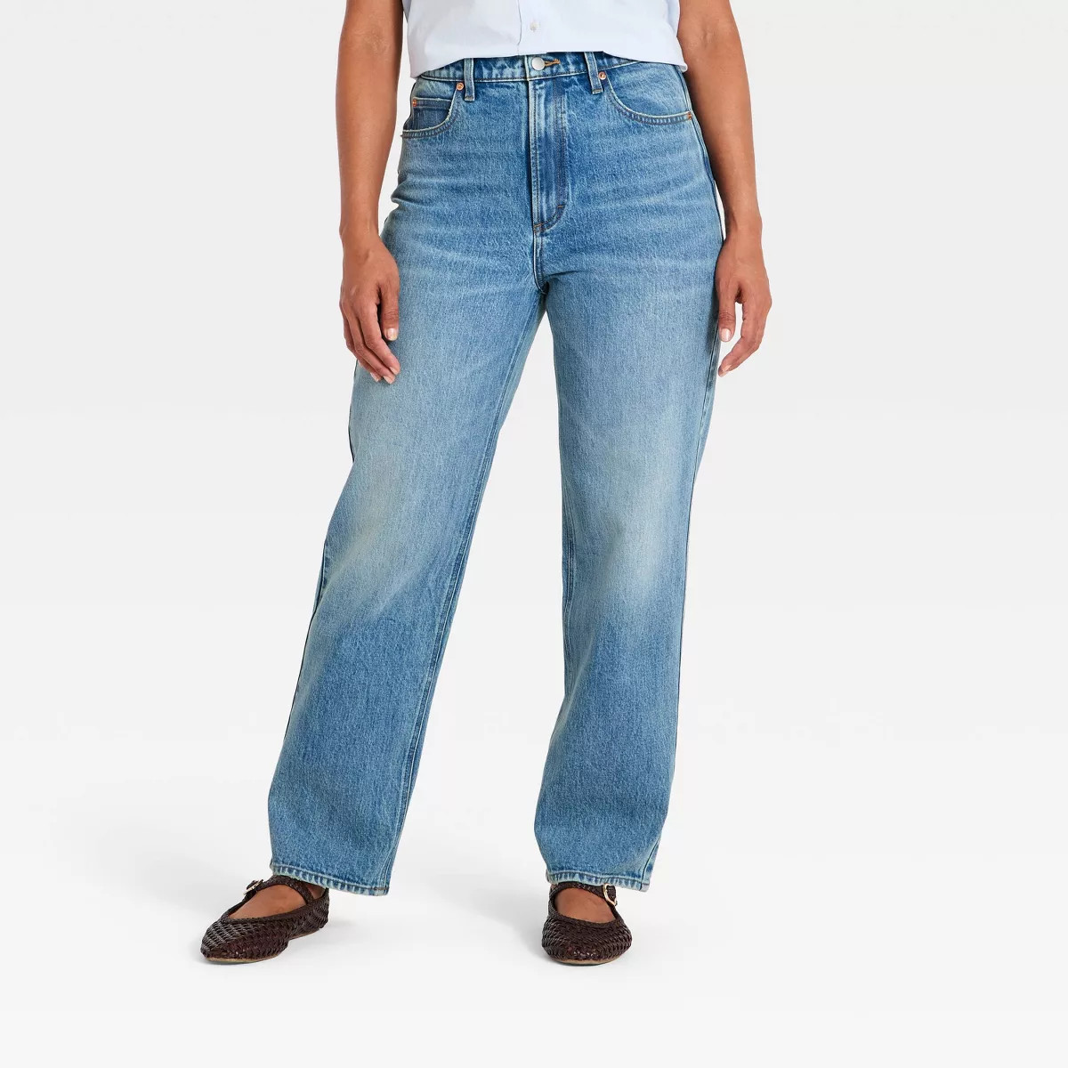 Women's Vintage Straight Pants - Universal Thread\u2122 Dark Wash 12 | Target