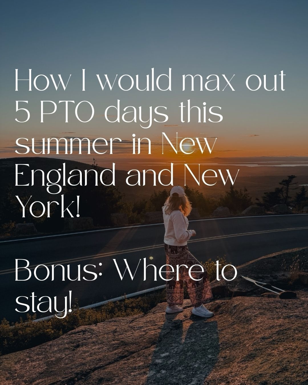 No summer break? Me neither! 
Here’s exactly what I’d book if I had 5 PTO days this summer — and where I’d stay.

✨ Memorial Day – Block Island
🗓 May 23–26 (1 PTO day)

First time? Book the classic @blockislandbeachhouse near town. It’s a rite of passage.Been before or want more quiet? Skip the center and grab a group Airbnb further out.

🌊Laze on the cliffs. Do a proper mudslide hop…. by Monday lunch time you’ll be able to wander to those untouched stretches of beach where you won’t see anyone for hours. It’s unreal here. 

✨ Fire Island – midweek magic
🗓 June 21–23 (2 PTO days)

✨ If you’ve never been to Fire Island, just go. You’ll get it the moment you arrive on that wide open beach. 

✨Places are small and pricey, I would stay in Ocean Bay Area, skip over to the pines and cherry grove for some fun nights! 

✨ FYI, if you didn’t know, Fire Island is is the iconic summer getaway for LGBTQIA communities. It’s super family friendly, and the different areas go from wild day dance parties to wading pools and full family energy! 🌊

🌊Open ocean. No cars. Boardwalk mornings.
It feels like you left to paradise. 

✨ July 4th – Westbrook, CT
🗓 July 3–5 (0 PTO days)

Stay at @watersedgeresortandspa - I’ve stayed here on repeat and once you get a waterfront villa… there’s no going back! 

✨ Late August – Lake Placid
🗓 August 21–23 (0 PTO days)

Stay at @bluebirdhotels  Lake Placid

One-minute walk downtown. Quiet. Gorgeous renovation. That air is healing. ❤️‍🩹 

✨ Labor Day – Acadia Maine 
🗓 September 3–7 (2 PTO days)

Stay at Holiday Inn Resort Bar Harbor - Acadia Natl Park.

Waterfront. Super heated pool + hot tub.
Almost to have that resort energy for Maine — and I love it.
Crisp air. Incredible hiking.
🥾 Sunset over sunrise at Cadillac mountain - just drive down a little and enjoy the gorgeous sunset rather than from the summit where it is more blocked (summit is for sunrise!) 

Total PTO used: 5 days, 5 weekends. All planned out! 

✨ Comment more if you want alternate options, save and share with someone who has decision fatigue! 🤦‍♀️