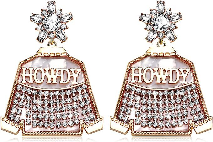 Western Earrings for Women Beaded Cowboy Cowgirl Earrings Sparkle Rhinestone Seed Beaded Cowboy H... | Amazon (US)