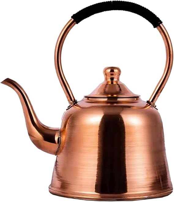 Fenteer Elegant Copper Tea Kettle with Ergonomic Handle, Pure Copper Teapot for Water Tea Coffee ... | Amazon (US)