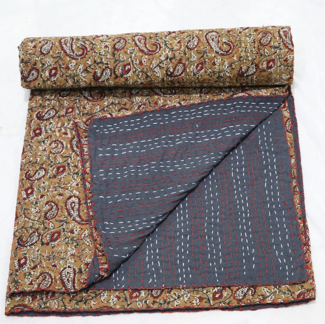 Indian Block Print Bedspread or Quilt Full Size Queen Size - Etsy | Etsy (US)