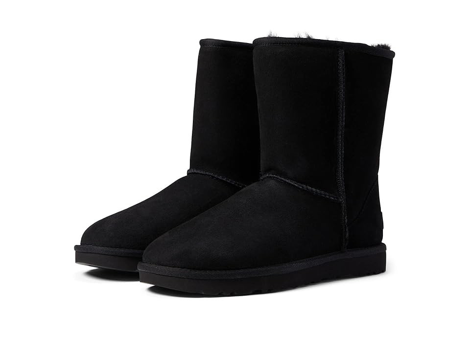UGG Classic Short II Women's Boots Black : 11 B - Medium, Suede | Zappos