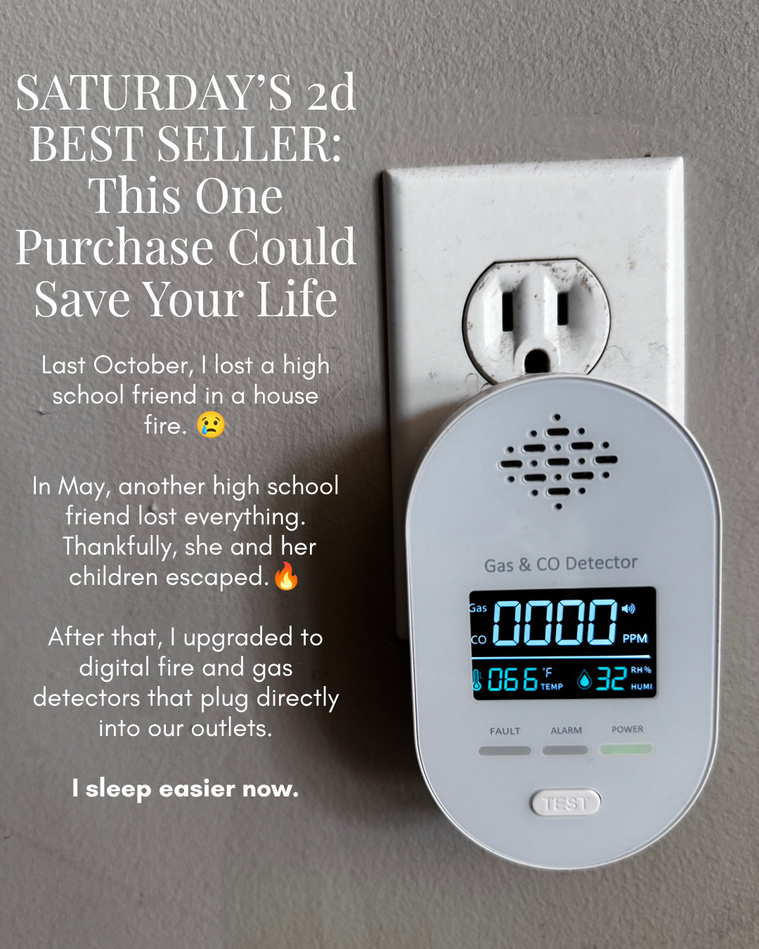 Upgrading to a digital smoke / gas detector could save your life. These detectors have a PIERCING alarm. In May, my friend's children slept through the alarm of the traditional smoke detector - she thought it was her son's alarm clock. They also have rechargable lithium batteries so you never have to deal with that annoying CHIRP when the batteries are low. Also, they detect GAS in addition to carbon dioxide. 

 #LTKSeasonal #LTKOver40 #LTKHome
