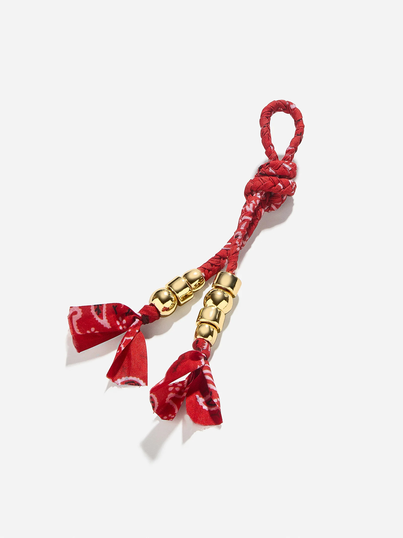 Braided Bandana Bag Charm - Red | BaubleBar