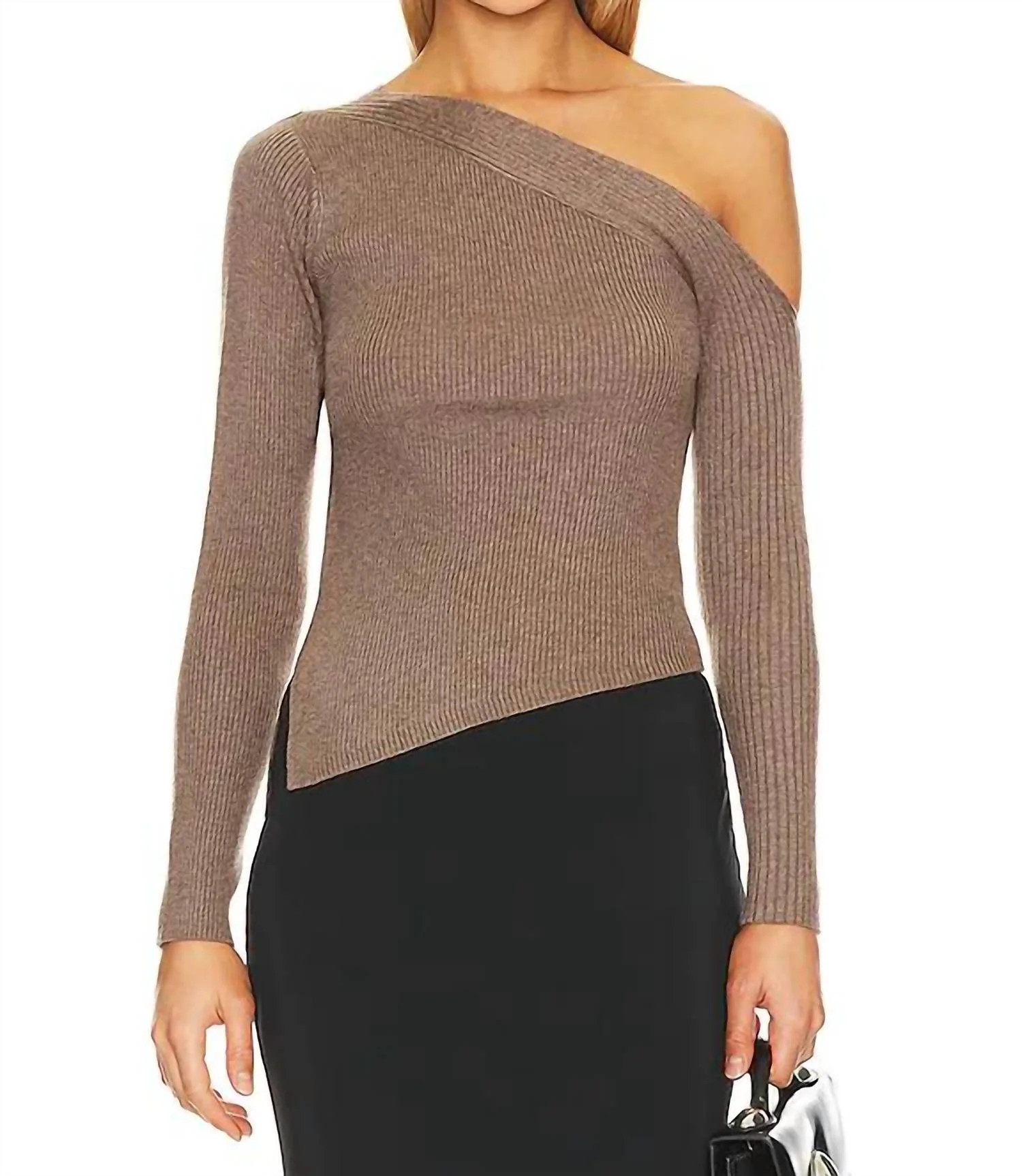 Aldari Sweater Top In Mocha | Shop Simon