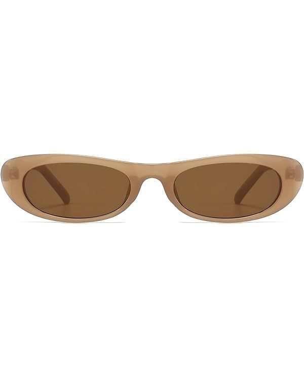BRMHDY Elongated Narrow Cat Eye Sunglasses for Women 90s Retro Womens Oval Sunglasses Fashion Sma... | Amazon (US)