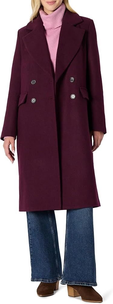 Amazon Essentials Women's Regular-Fit Double Breasted Wool-Blend Longline Coat | Amazon (US)