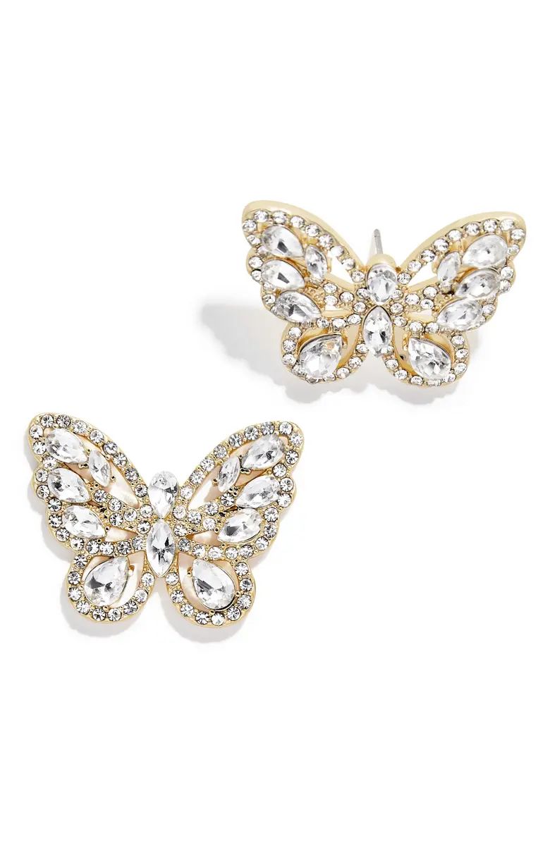 Crystal Butterfly Statement Stud Earrings | Nordstrom