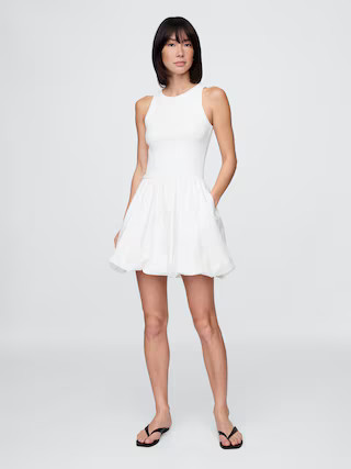 Mixed Media Bubble Mini Dress | Gap (CA)