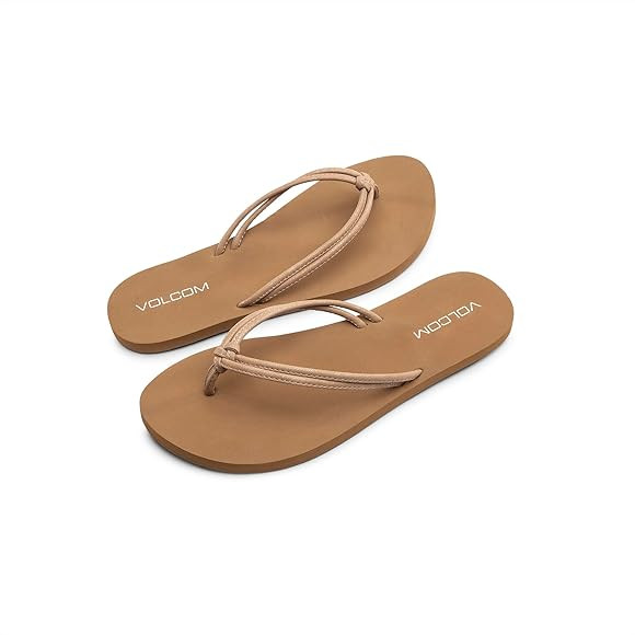 Volcom Women's Forever and Ever Flip Flop Sandals Tan Sandals 2025 Spring Sandals 2025 Spring Shoes | Amazon (US)