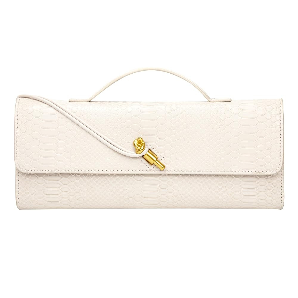 Elegant Evening Clutch Purse for Women – Structured Crocodile PU Leather Handbag for Wedding & ... | Amazon (US)