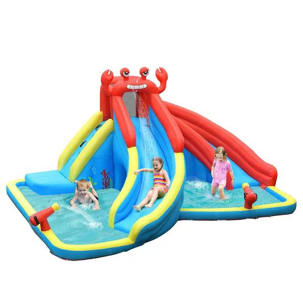 Costway Inflatable Water Slide Crab Dual Slide Bounce House Splash Pool Without Blower | Walmart (US)