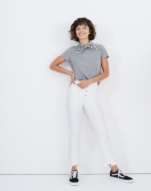 The Perfect Vintage Crop Jean in Tile White: Button-Front Edition | Madewell