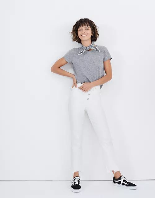 The Perfect Vintage Crop Jean in Tile White: Button-Front Edition | Madewell