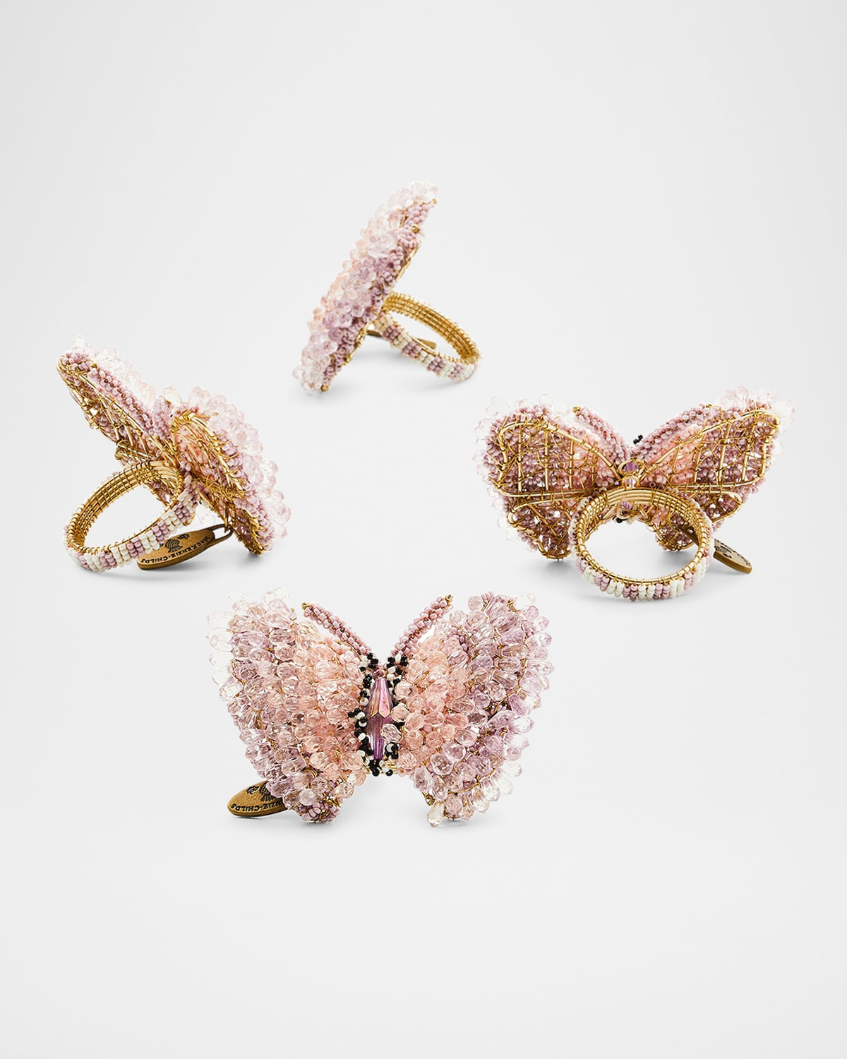 Pink Butterfly Hill Napkin Rings, Set of 4 | Neiman Marcus