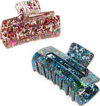 2-Pack Confetti Lucite Hair Jaw Clips | Nordstrom