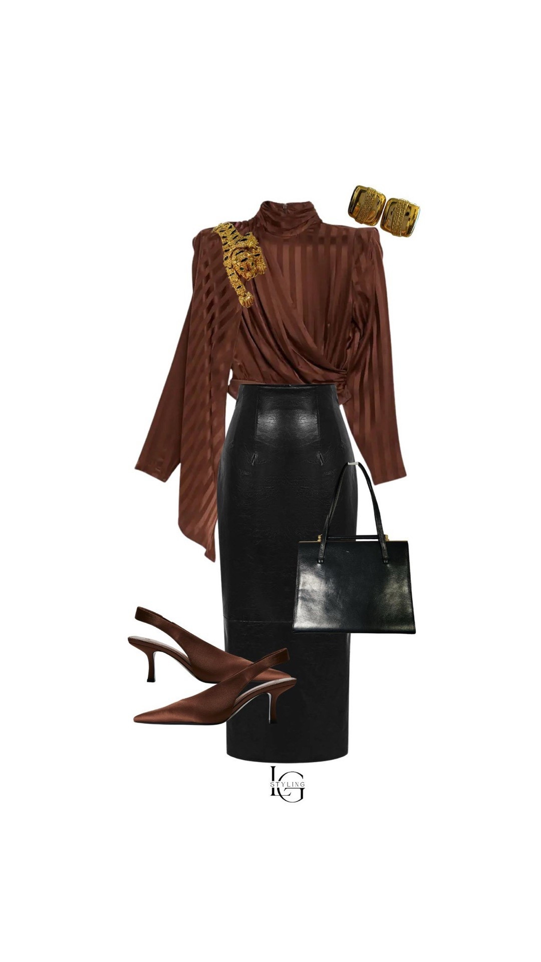 A rich chocolate brown blouse is one of the most versatile pieces in a wardrobe. Here I styled it with a sleek black leather pencil skirt for a polished look that feels powerful, elegant, and modern.

The draped silhouette of the blouse softens the structure of the leather, while sculptural gold jewelry adds dimension and a touch of vintage glamour. A classic black top-handle bag keeps the look timeless, and chocolate satin heels tie the color palette together beautifully.

This is the perfect outfit formula for date night, cocktail hour, or a chic dinner in the city—proof that one great blouse can create an elevated statement look.

#LTKStyle #LTKWorkwear #LTKFallStyle #ChocolateBrown #QuietLuxury #LeatherSkirt #WardrobeStylist #TimelessStyle #LTKFinds #CapsuleWardrobe


#LTKSeasonal #LTKootd
