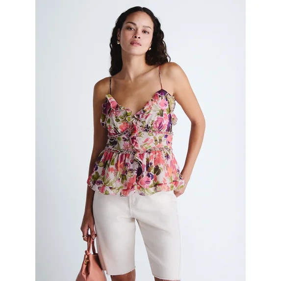 Scoop Women's and Women's Plus Ruffle Camisole Tank Top, Sizes XS-4X | Walmart (US)