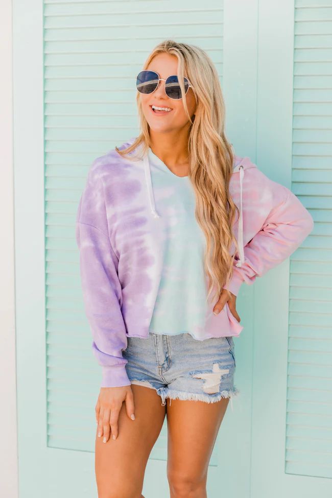 Eternity Of Happiness Tie Dye  Pullover Mint/Pink FINAL SALE | The Pink Lily Boutique