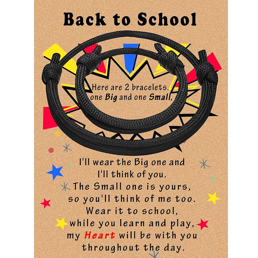 SmileBelle Back to School Bracelets for Son, Black Back to School Bracelet Mommy and Me as Back t... | Amazon (US)