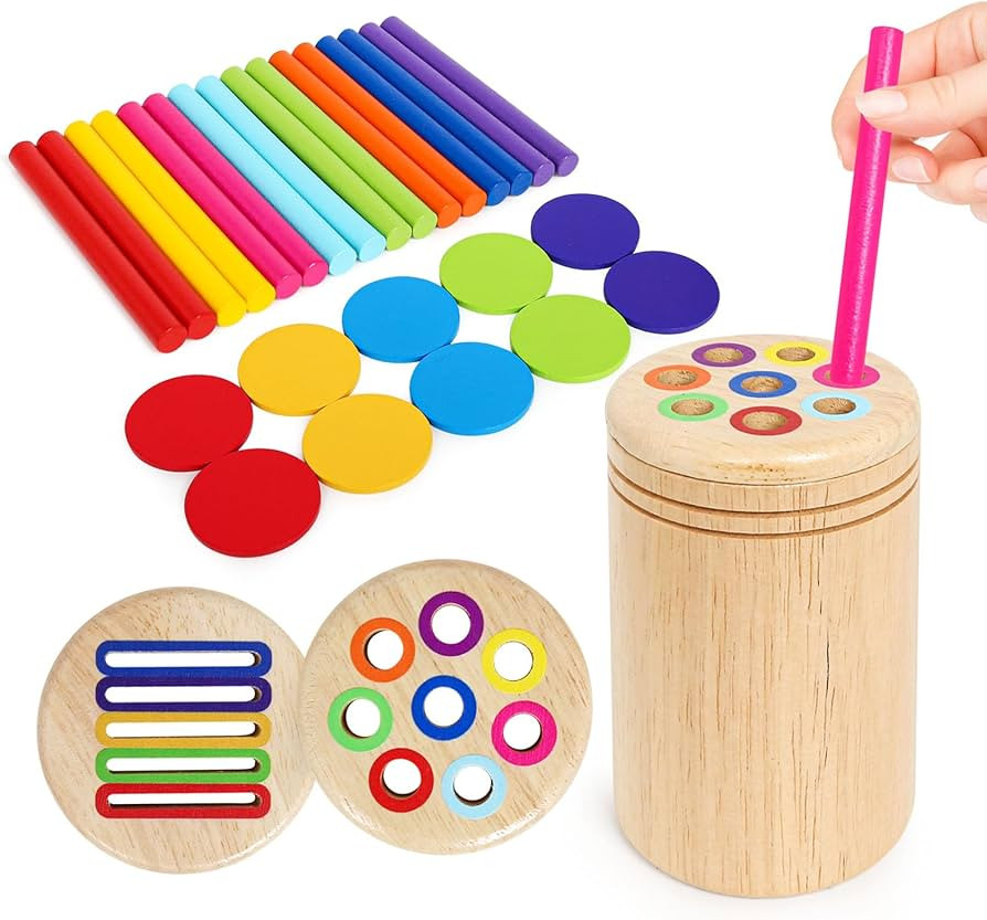 Wooden Sorting Toy Montessori Color & Shape Sorter Class Activity Toddlers Fine Motor Game for Co... | Amazon (US)