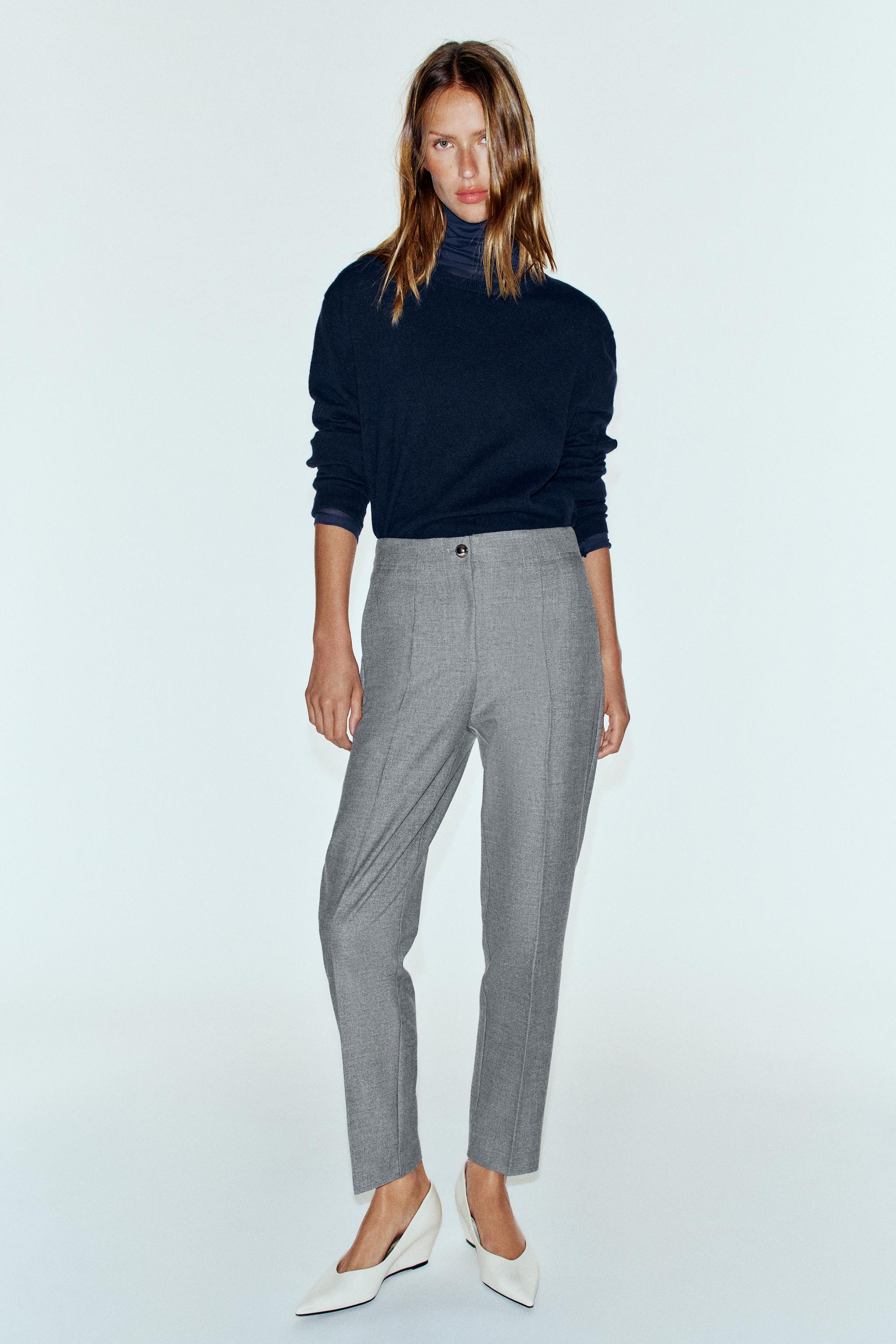 HIGH-WAISTED ANKLE-LENGTH PANTS | Zara US