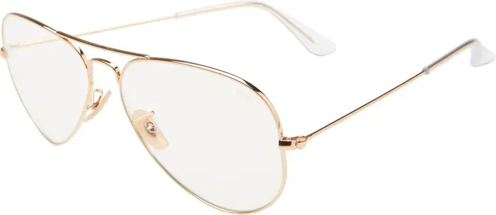 58mm Blue Light Blocking Metal Aviator Everglasses | Nordstrom