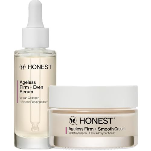 Honest Beauty Fragrance Free Ageless Firming Duo | Powered by Vegan Collagen and Elastin Polypeptides | Firmer, Smoother, More Even Looking Skin | Includes Serum (1 fl oz) and Cream (1.7 fl oz) | Amazon (US)
