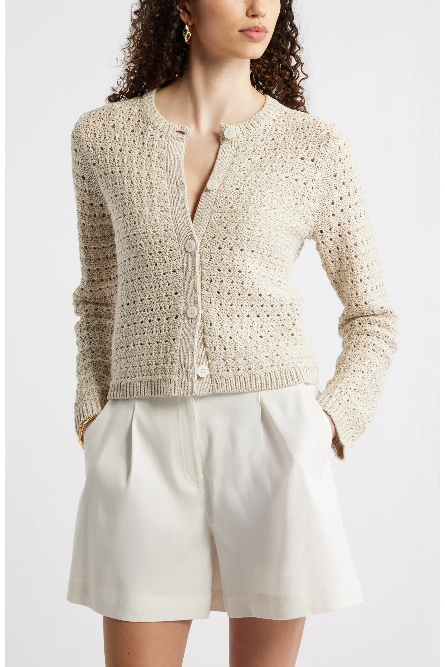 Crochet Cotton & Linen Blend Cardigan (Women) | Nordstrom | Nordstrom