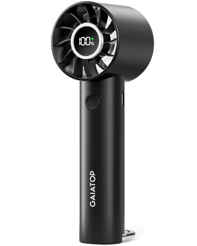 Gaiatop Portable Mini Fan, 3 Speed Handheld Fans with Power Display Flashlight, USB Rechargeable Battery, Lightweight Personal Cooling for Women Men Indoor Outdoor Travel Black | Amazon (US)