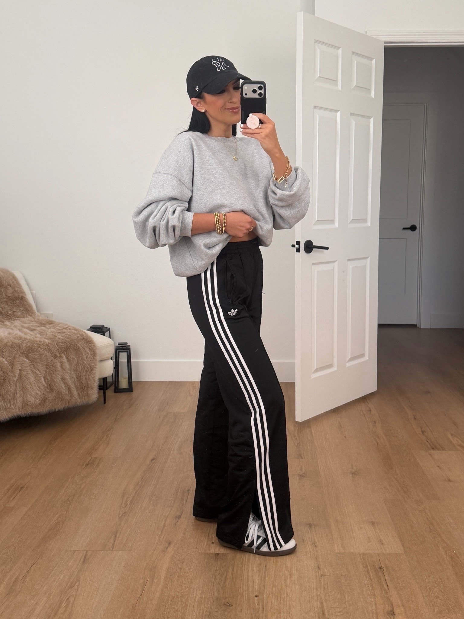 Adidas firebird loose track pants black wearing size small