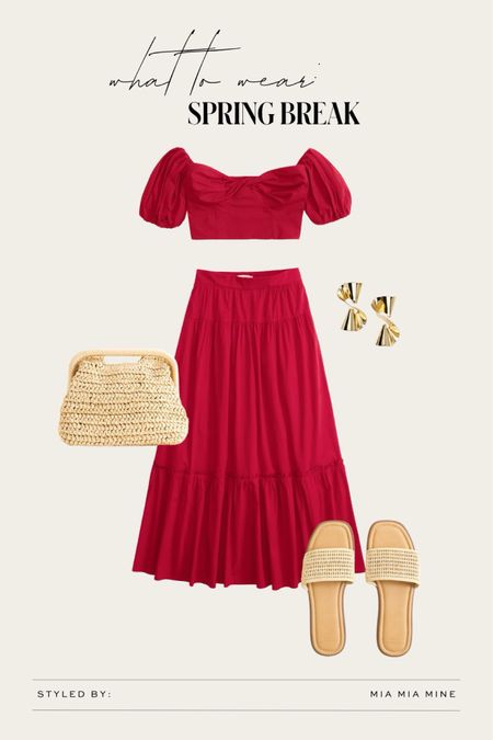 Abercrombie spring outfit
Abercrombie red matching skirt set
Abercrombie straw clutch
Abercrombie woven sandals 

#LTKfindsunder100 #LTKSeasonal #LTKtravel