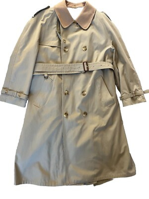 VTG Brooks Brothers Long Button Trench Coat 44R Wool Lined Zip Double Breasted  | eBay | eBay US