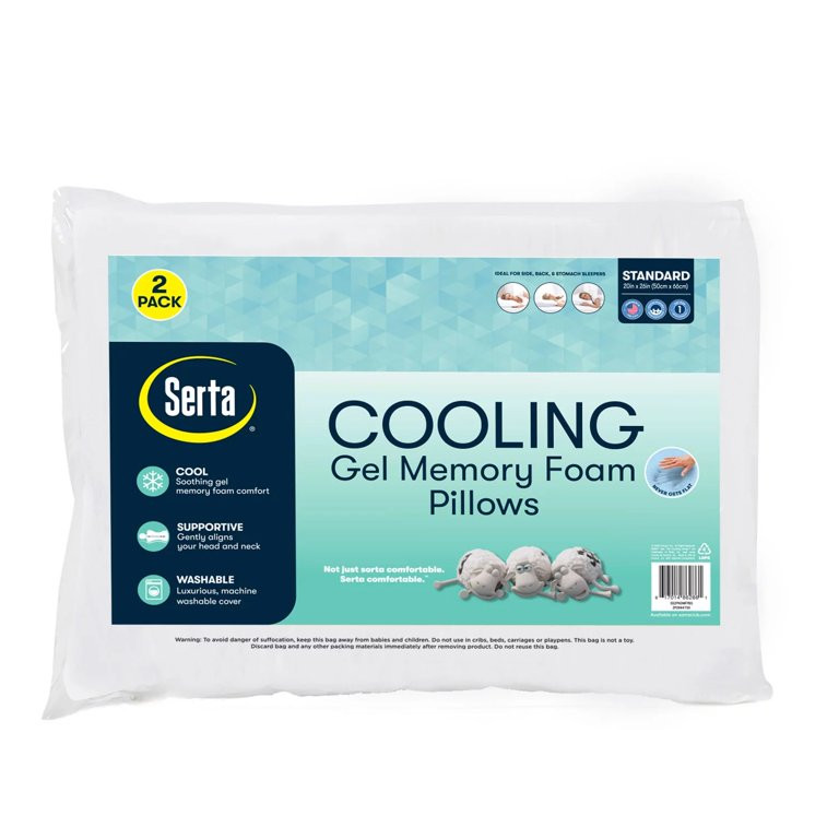 Serta Cooling Gel Memory Foam Bed Pillow, Set of 2 | Walmart (US)