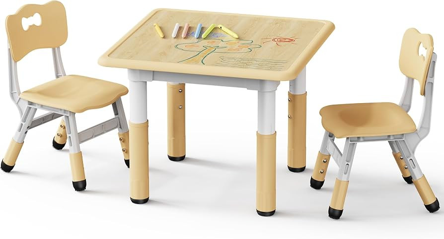 MATERIAL SÓLIDO Y SEGURO Las mesas y sillas para niños están hechas de materiales sólidos y n... | Amazon (US)