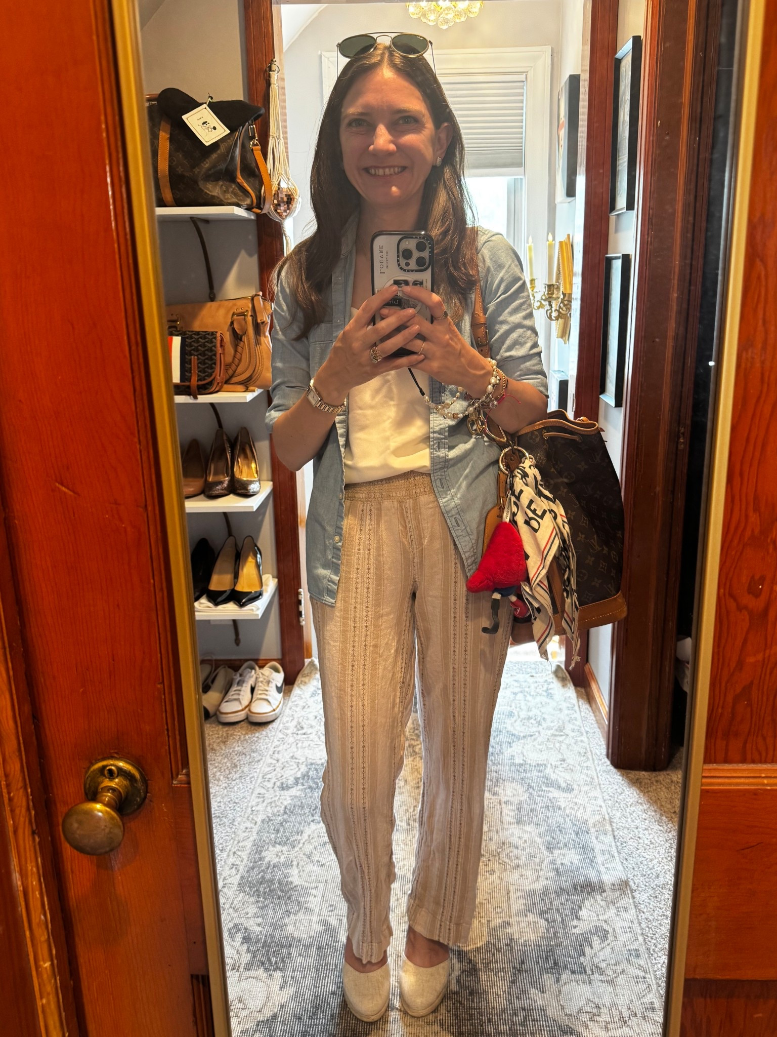 Doing a coastal grandma vibe today. Also, where have I been - linen pants are so freaking comfortable! I do definitely need to invest in an iron though. 

These pants are from Costco and come in this tan pattern as well as olive and black. 

#LTKItBag #LTKSummerEdit #LTKPetite