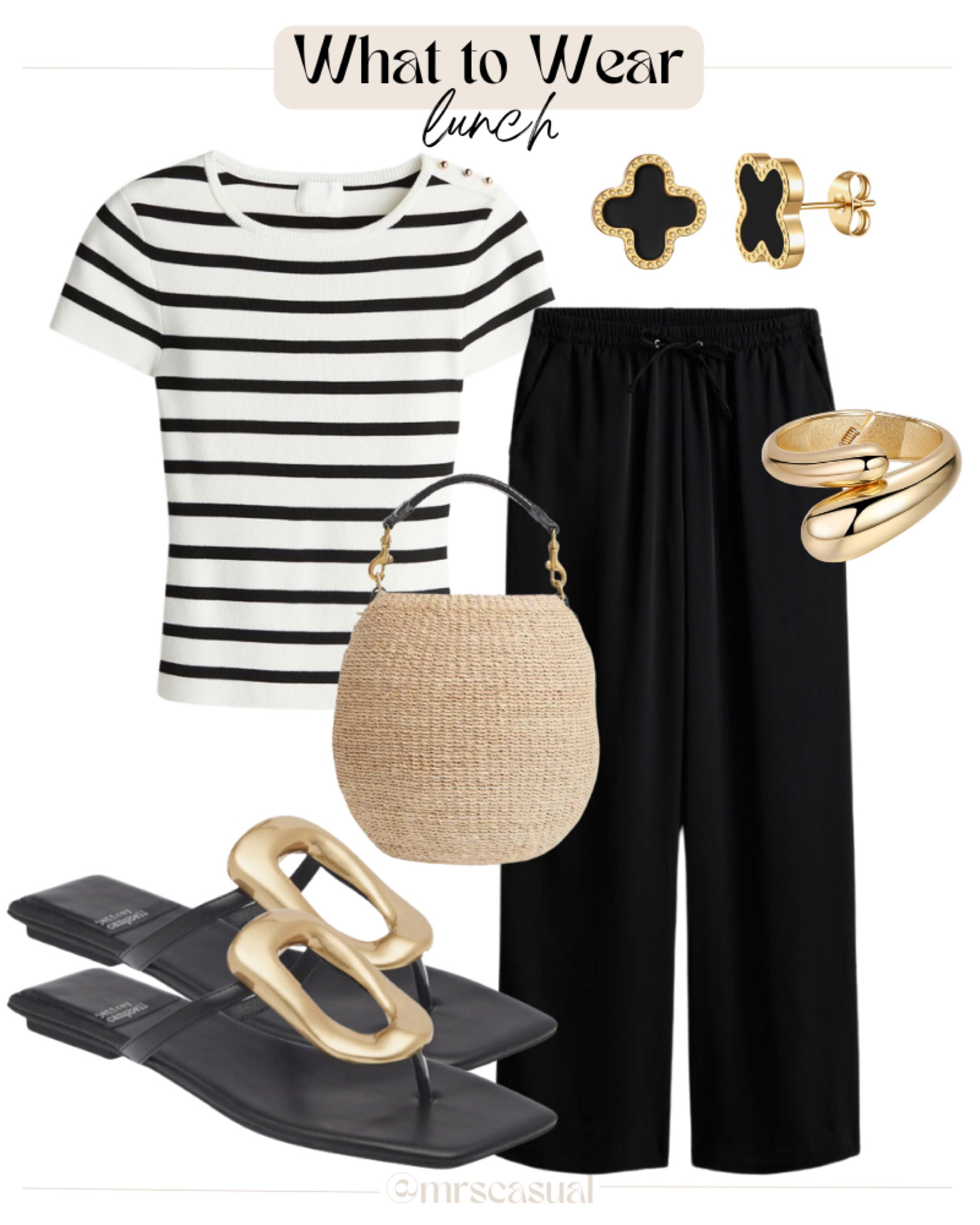 Wide leg pants outfit idea for lunch 

#LTKFindsUnder100 #LTKFindsUnder50 #LTKItBag