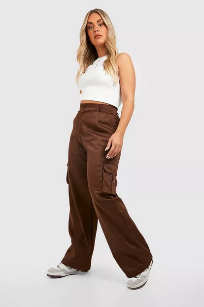 Plus Wide Leg Pocket Cargo Pants | Boohoo.com (US & CA)