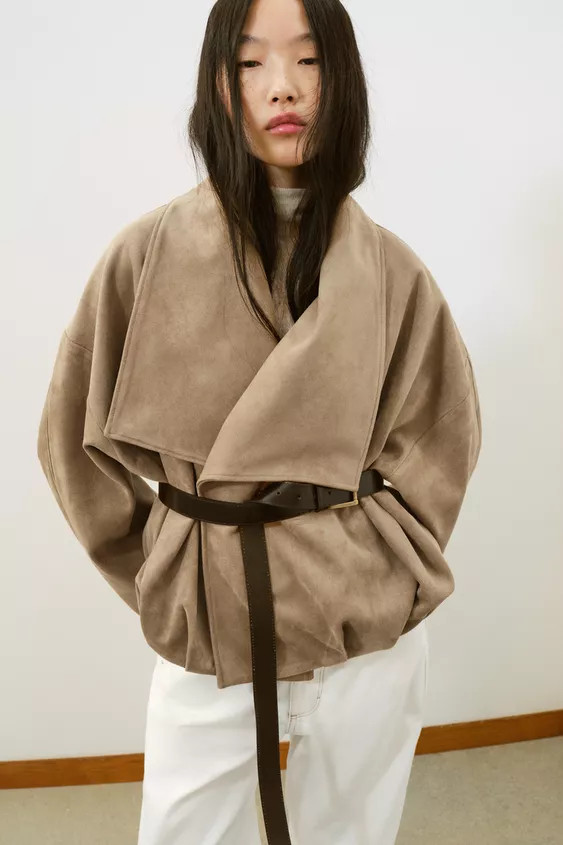 WRAPOVER FAUX SUEDE JACKET | Zara UK