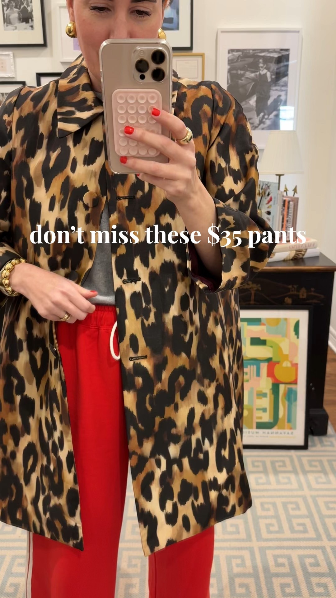 Don’t miss these $35 sweatpants! ❤️They also come in pink & gray.  Run true- I’m in the medium. Animal print coat runs on the roomy side- I’m wearing the small  

#LTKOver40 #LTKValentine