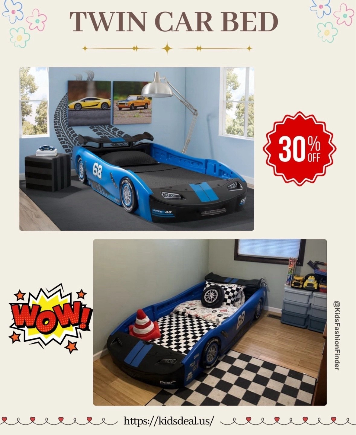 🏎️💨 Drivers, start your engines!

Your little champ can race into dreamland with this Turbo Twin Car Bed 🛏️✨

✨ Racecar vibes: spoiler headboard, wheel details, faux headlights 🚦

✨ Made in USA 🇺🇸, durable HDPE

✨ Perfect for toddlers — stylish & easy to assemble 🙌

🔥 Now 30% OFF! Don’t miss it!

#kidsroomdecor #carbed #toddlerbed #momlife #dadlife #kidsofinstagram #bedroomgoals 🏁👶🛏️ 

 

#LTKFamily 

#LTKKids #LTKSaleAlert #LTKHome
