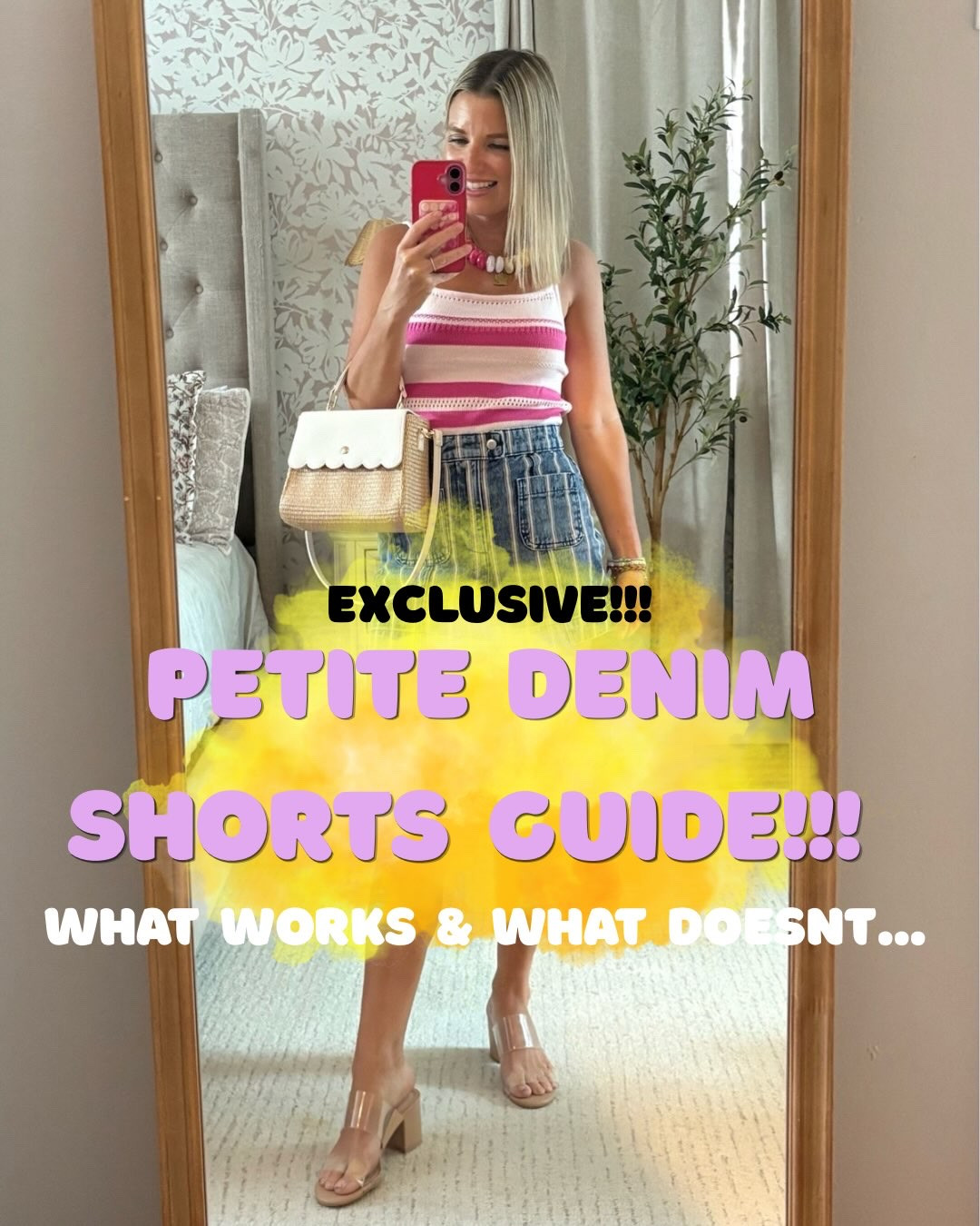 Petite denim shorts— why these are cute and some tips below on what to AVOID when shopping! 

*save for later!* 

Comment SHORTS for a 🔗 to everything! 🩳 💕 

AVOID:
Low-rise waists
Overly long inseams
Baggy or oversized fits
Bulky cargo pockets
Thick cuffs or heavy hems
Shorts that gap at the waist

#petitestyle #petitedenim #petiteshorts #styletips #stylehacks petitetips petitehacks whattowear grwm outfit inspo ootd summertime casuallooks casual